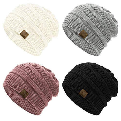 Durio Winter Hats for Women Cable Knit Beanie Soft Womens Beanies Thick Winter Hat - 1