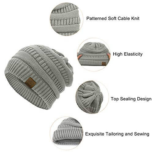 Durio Winter Hats for Women Cable Knit Beanie Soft Womens Beanies Thick Winter Hat - 2