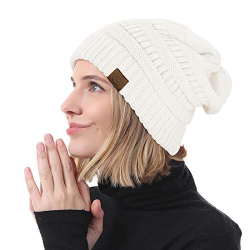 Durio Winter Hats for Women Cable Knit Beanie Soft Womens Beanies Thick Winter Hat - 3