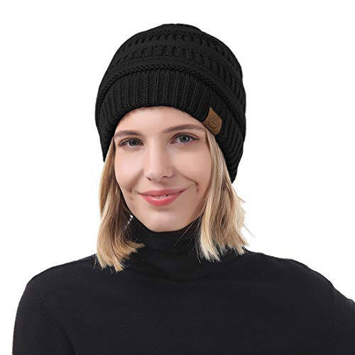 Durio Winter Hats for Women Cable Knit Beanie Soft Womens Beanies Thick Winter Hat - 4