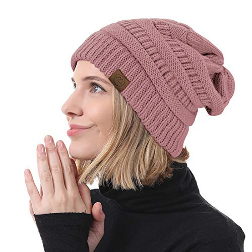 Durio Winter Hats for Women Cable Knit Beanie Soft Womens Beanies Thick Winter Hat - 5