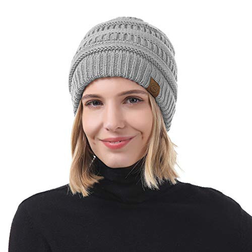 Durio Winter Hats for Women Cable Knit Beanie Soft Womens Beanies Thick Winter Hat - 6