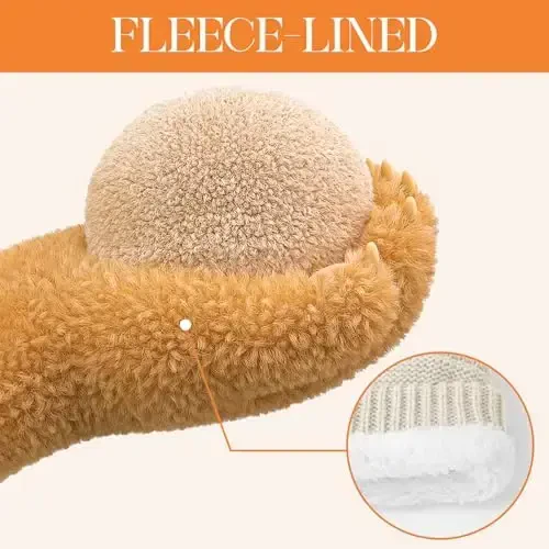 Durio Womens Knit Beanie Winter Thick Solid Fleece Lined Beanie Hats for Women Men Unisex Warm Skiing Beanies - 3