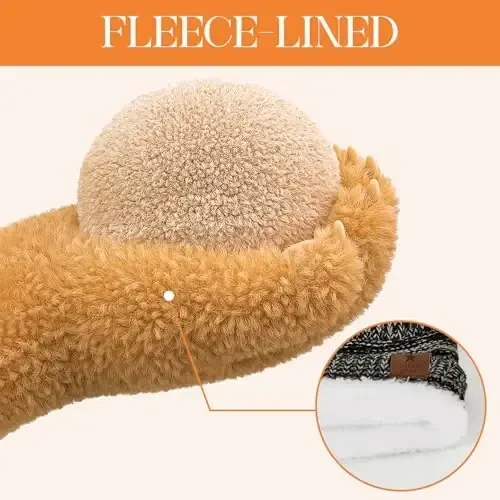 Durio Womens Knit Beanie Winter Thick Solid Fleece Lined Beanie Hats for Women Men Unisex Warm Skiing Beanies - 4