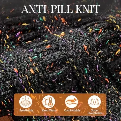 Durio Womens Knit Beanie Winter Thick Solid Fleece Lined Beanie Hats for Women Men Unisex Warm Skiing Beanies - 2