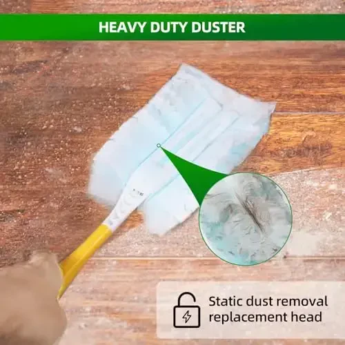 Duster Refills,Static Dust Removal Brush Disposable Dusting Head Compatible with Swiffer Duster Refills for Electronics, Furniture, Blinds, Ceiling Fans (Yellow, 30 PCS) - 4