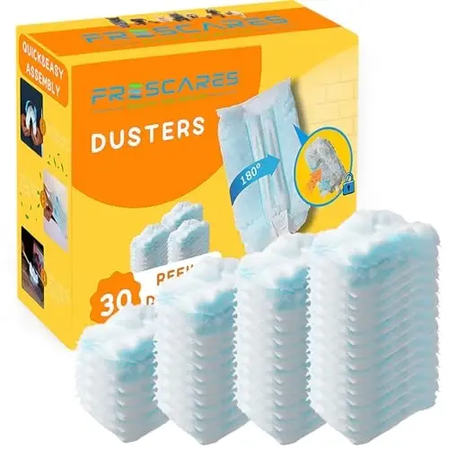 Duster Refills,Static Dust Removal Brush Disposable Replacement Head Compatible with Swiffer Duster Refills for Electronics, Furniture, Blinds, Ceiling Fans (Blue, 30 PCS) - FRESCARES