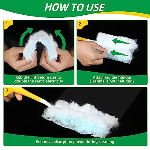 Duster Refills,Static Dust Removal Brush Disposable Replacement Head Compatible with Swiffer Duster Refills for Electronics, Furniture, Blinds, Ceiling Fans (Blue, 30 PCS) - 4