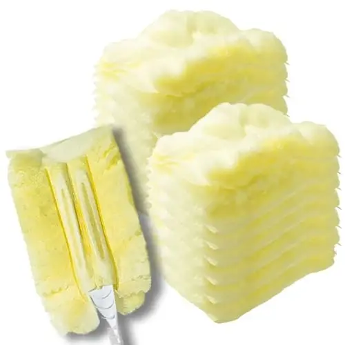 Duster Refills,Static Dust Removal Brush Disposable Dusting Head Compatible with Swiffer Duster Refills for Electronics, Furniture, Blinds, Ceiling Fans (Yellow, 30 PCS) - FRESCARES