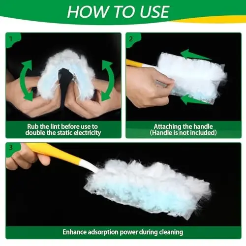 Duster Refills,Static Dust Removal Brush Disposable Dusting Head Compatible with Swiffer Duster Refills for Electronics, Furniture, Blinds, Ceiling Fans (Yellow, 30 PCS) - 5