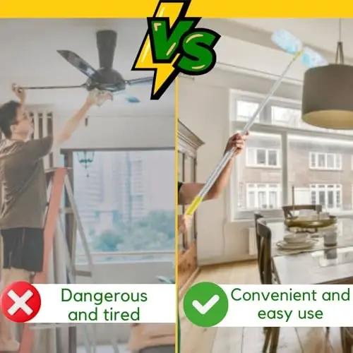 Duster Refills,Static Dust Removal Brush Disposable Dusting Head Compatible with Swiffer Duster Refills for Electronics, Furniture, Blinds, Ceiling Fans (Yellow, 30 PCS) - 6