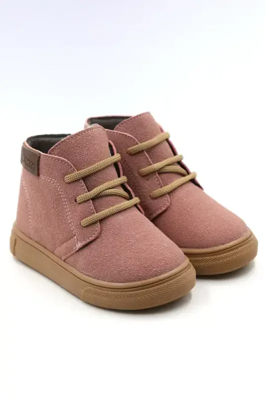 Dusty Orthopedic Zippered Lace-up Girl-Boy Kids Boot Shoe-POWDER - MACCO SHOES