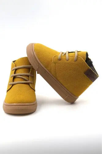 Dusty Orthopedic Zippered Lace-up Girl-Boy Kids Boots Shoes-YELLOW - MACCO SHOES (1)