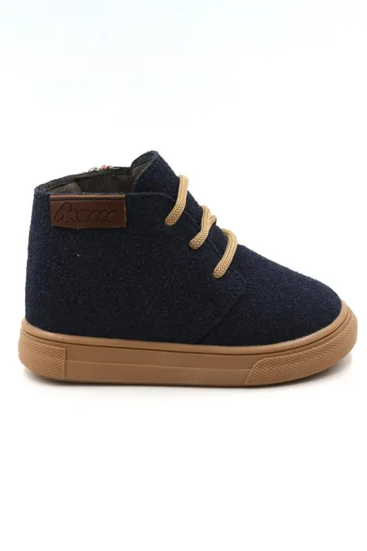 Dusty Orthopedic Zippered Lace-up Girls-Boys Boot Shoe-NAVY BLUE - 4