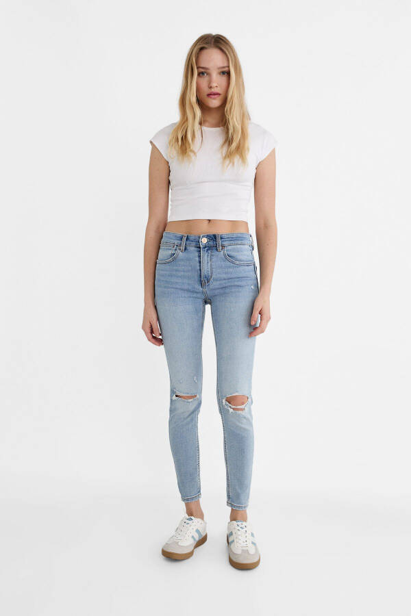 1420 Düşük Bel Skinny Jean - Mavi - 8