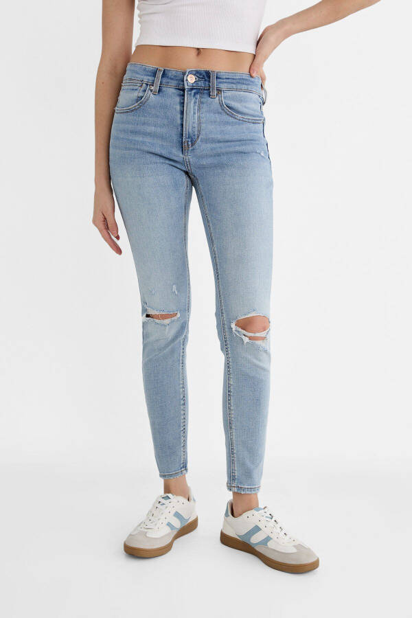 1420 Düşük Bel Skinny Jean - Mavi - 9
