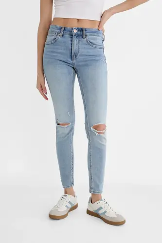 1420 Düşük Bel Skinny Jean - Mavi - 4