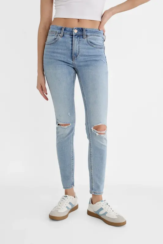 1420 Düşük Bel Skinny Jean - Mavi - 4