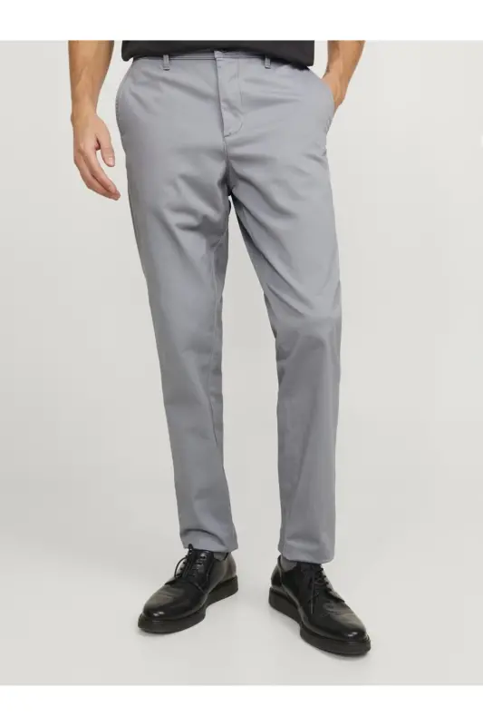 Düşük Bel Slim Fit Gri Erkek Chino Pantolon JPSTMARCO JJBOWIE NOOS - ULTİMATE GREY - 1