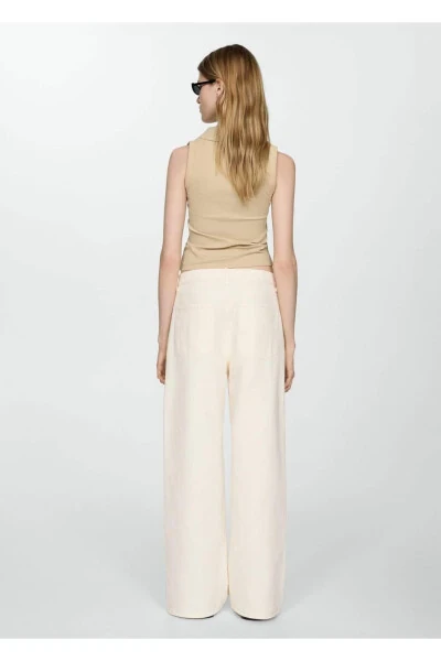 Düşük Belli Wideleg Loose Jean - 4