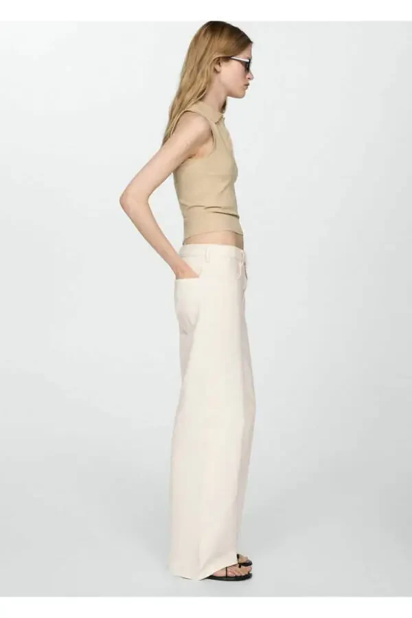 Düşük Belli Wideleg Loose Jean - 7