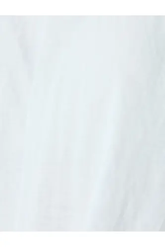 Düşük Omuz Kısa Kollu Bluz Rahat Kalıp Yuvarlak Yaka-Beyaz - 6