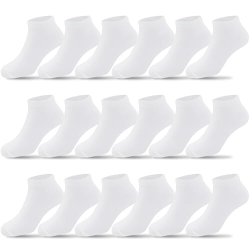 Duufin 18 Pairs Kids Socks Boys Girls Ankle Socks Toddler Socks Low Cut Socks Half Cushion Socks for Kids - 43