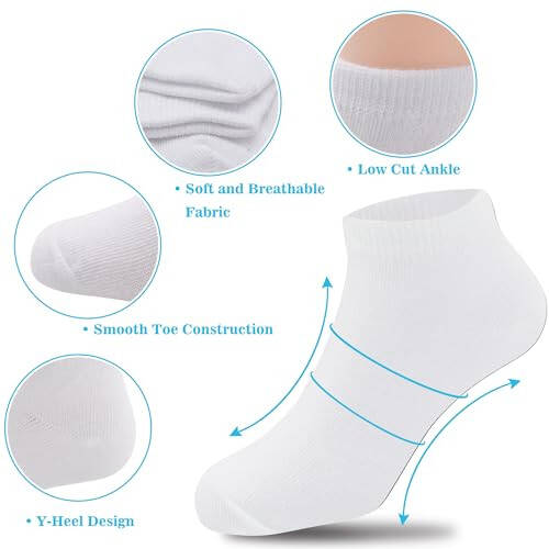 Duufin 18 Pairs Kids Socks Boys Girls Ankle Socks Toddler Socks Low Cut Socks Half Cushion Socks for Kids - 45