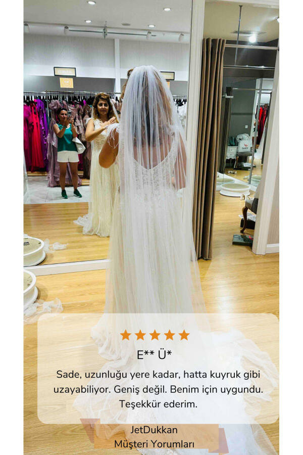 Duvak Sade 2.5 Boy 3 Metre En Metre Oval Kesim - Gelin Gelinlik Için, Nikah, Duvağı,tül, Kırık Beyaz - 4