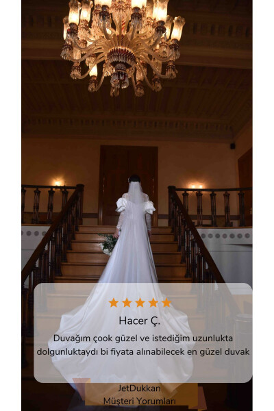 Duvak Sade 2.5 Boy 3 Metre En Metre Oval Kesim - Gelin Gelinlik Için, Nikah, Duvağı,tül, Kırık Beyaz - 5