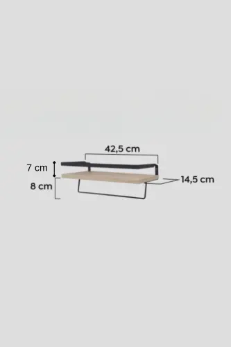 Duvar Rafı Metal Ahşap Banyo Düzenleyici | Havluluk Banyo Rafı Dekoratif Duvar Rafı Çok Amaçlı - BEYAZ TEK ASKILI - 4