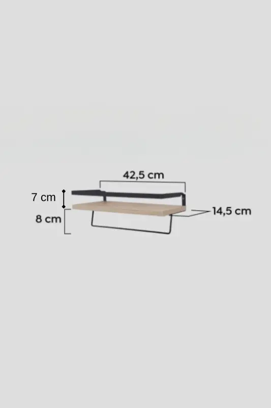 Duvar Rafı Metal Ahşap Banyo Düzenleyici | Havluluk Banyo Rafı Dekoratif Duvar Rafı Çok Amaçlı - BEYAZ TEK ASKILI - 4