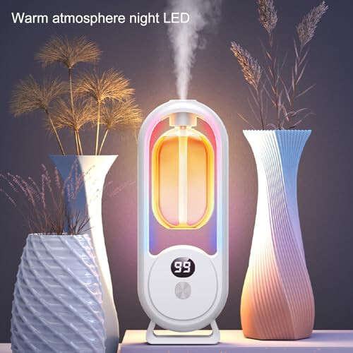 Luqeeg Wall Mounted Essential Oil Diffuser, Intelligent Cold Air Technology Aromatherapy Diffuser 5 Level Digital Display Control Spray Cordless Portability for Home Large Room,Office,Car - 5