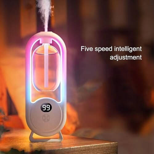 Luqeeg Wall Mounted Essential Oil Diffuser, Intelligent Cold Air Technology Aromatherapy Diffuser 5 Level Digital Display Control Spray Cordless Portability for Home Large Room,Office,Car - 6