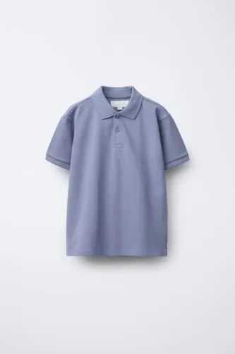 DÜZ BASIC POLO YAKA T-SHIRT-Açık mavi - MODAZONE