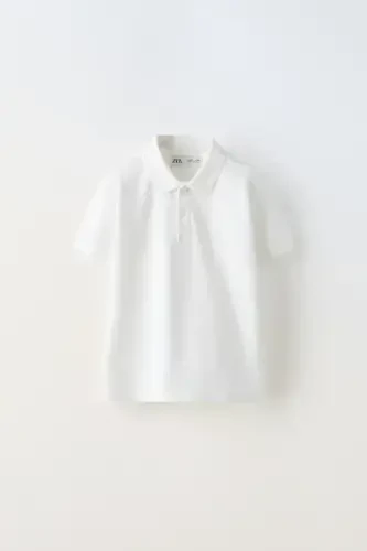 DÜZ BASIC POLO YAKA T-SHIRT-Beyaz - ZARA (1)