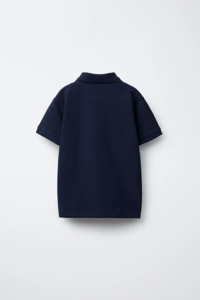 DÜZ BASIC POLO YAKA T-SHIRT-LACİVERT - MODAZONE (1)