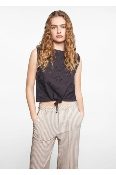 Düz çizgili pantolon - MANGO TEEN