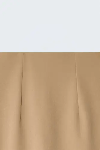 Düz Kalem Etek - Açık Camel - AÇIK CAMEL - 6