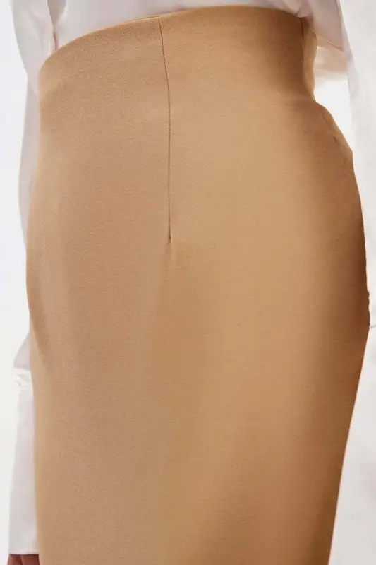 Düz Kalem Etek - Açık Camel - AÇIK CAMEL - 5