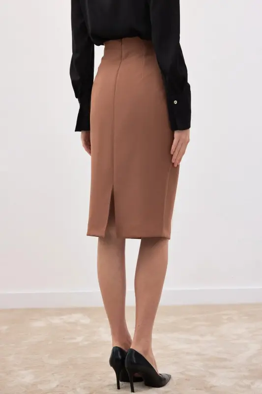 Düz Kalem Etek - Camel-CAMEL - 8