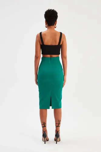 Düz Kalem Etek - Zümrüt-ZÜMRÜT - 5