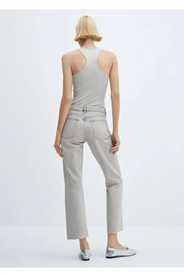 Düz kesim crop jean - 4