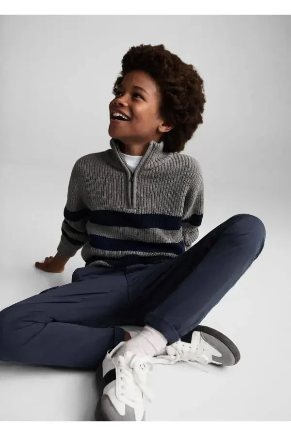 Düz kesim kargo pantolon-Lacivert - 7