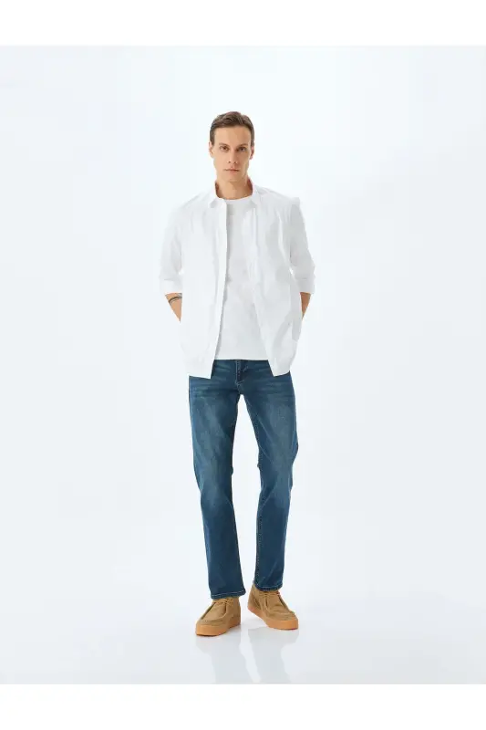 Straight Fit Kot Pantolon - Mark Jean - İndigo - Taş - 1