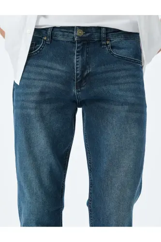 Straight Fit Kot Pantolon - Mark Jean - İndigo - Taş - 6