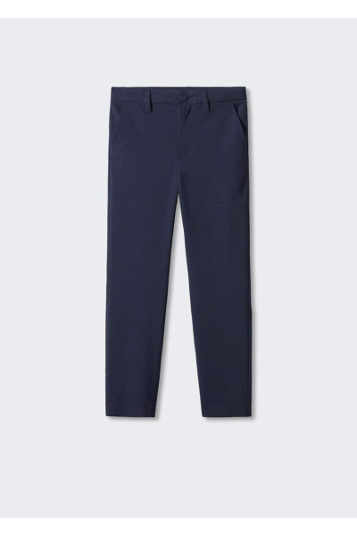Düz Kesim Kumaş Pantolon - Lacivert - MANGO KIDS