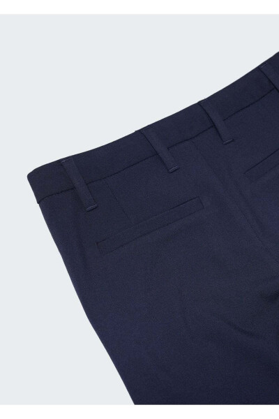 Düz Kesim Kumaş Pantolon - Lacivert - 3