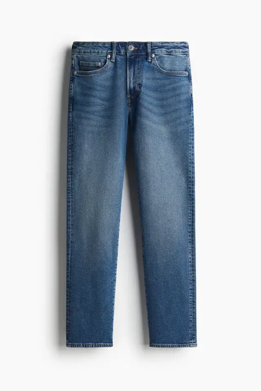Straight Regular Jeans - Koyu kot mavisi - 2