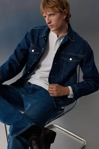 Straight Regular Jeans - Koyu kot mavisi - 6